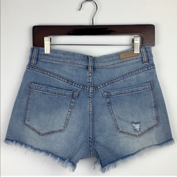 Blank NYC Distressed Wedge Denim Jean Shorts - Picture 3 of 7